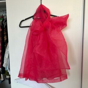 Zara Pink Sheer Bow Blouse